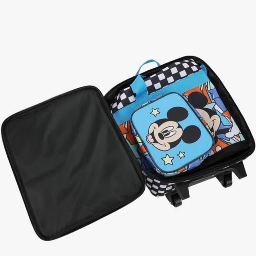 Disney Mickey Mouse Polka Dots Youth 4-Piece Travel Set Carry on Luggage - Picture 7 of 9